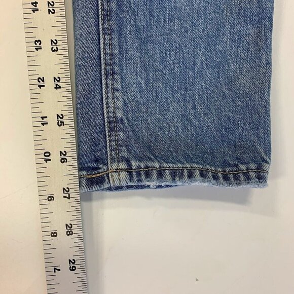 American Eagle Women's Strigid Ripped Distressed Mom Jean in Blown Out Blue SZ 0 - Picture 15 of 15